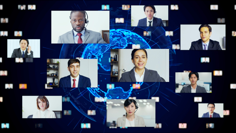 Globale Online-Konferenz mit Teilnehmenden weltweit – Remote Simultaneous Interpreting (RSI) via Zoom, Microsoft Teams und Interprefy